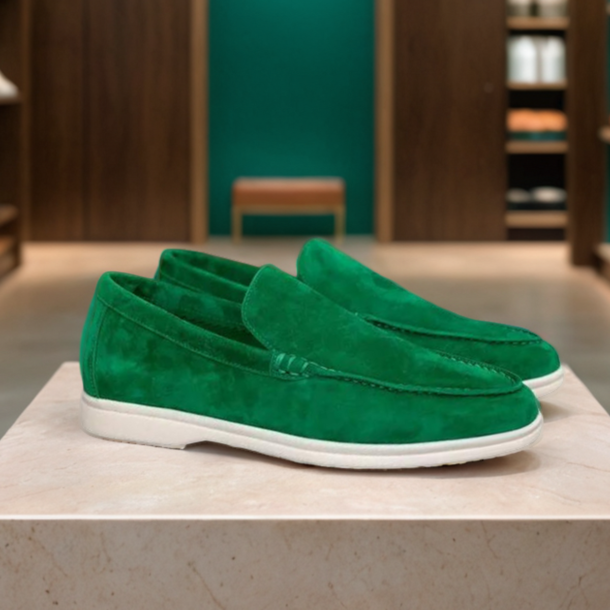 Mocassini in pelle scamosciata premium